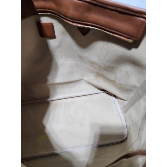 SOLD***Authentic MCM Visetos Striped Shopper Tote Bag Brown - Picture 14 of 15